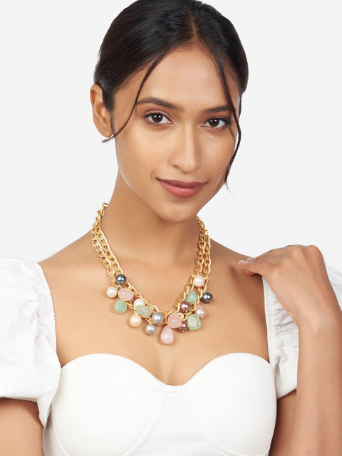 

Ahaanya Women Brass Gold-Plated Necklace