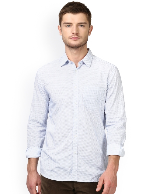 

Parx Men White & Blue Slim Fit Printed Casual Shirt