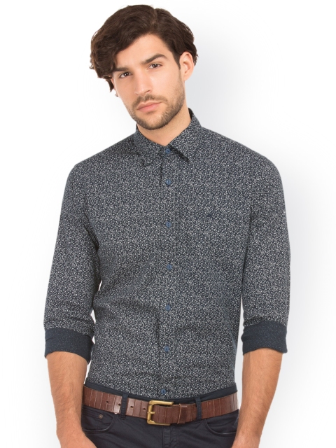 

Nautica Men Navy Blue Slim Fit Printed Casual Shirt