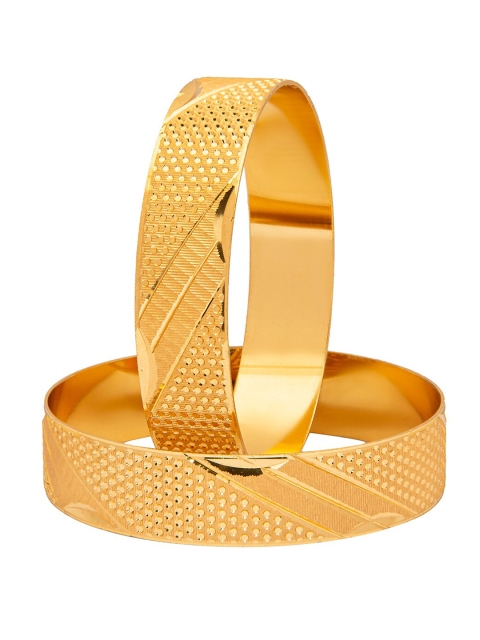 

Shining Jewel - By Shivansh Set Of 2 Gold-Plated Bangle