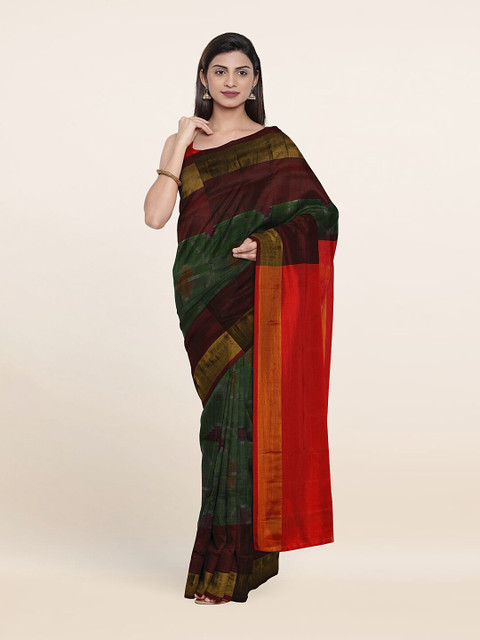 

Pothys Red & Purple Woven Design Zari Pure Silk Saree, Multi