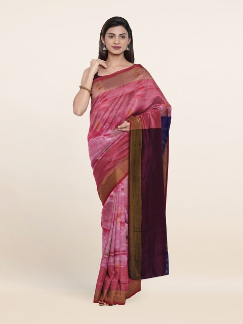 

Pothys Rose & Blue Ethnic Motifs Pure Silk Saree
