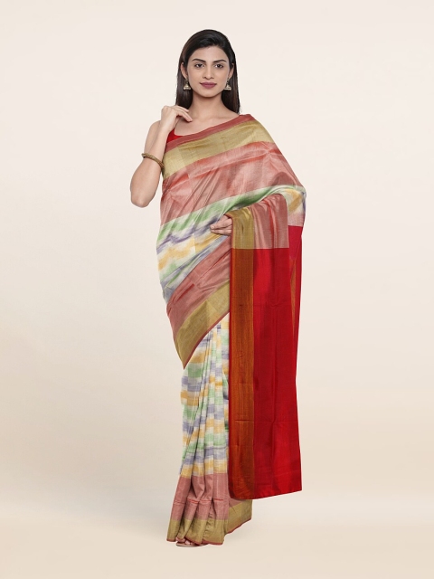 

Pothys Woven Design Zari Pure Silk Saree, Cream