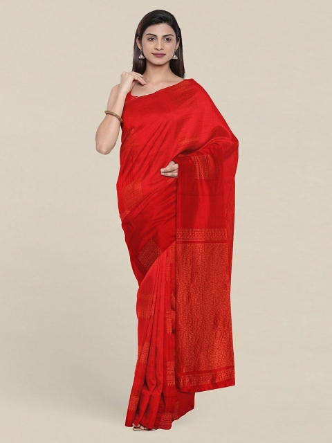 

Pothys Red Ethnic Motifs Zari Pure Silk Saree