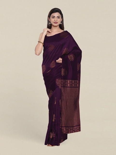 

Pothys Ethnic Motifs Zari Pure Silk Saree, Purple