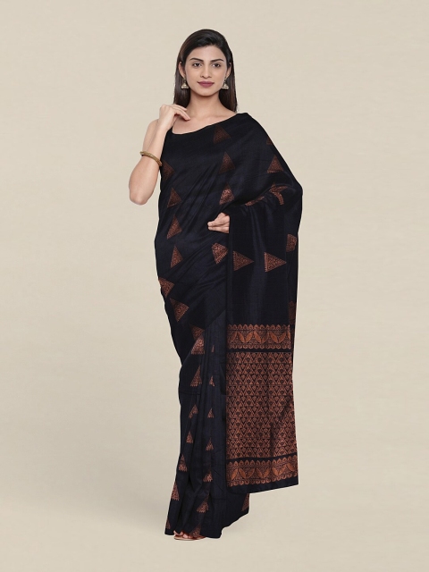 

Pothys Ethnic Motifs Zari Pure Silk Saree, Navy blue