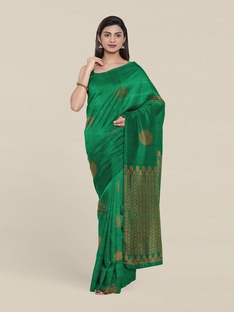 

Pothys Floral Zari Pure Silk Saree, Green