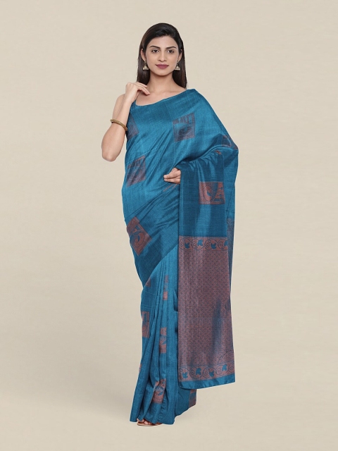 

Pothys Woven Design Zari Pure Silk Saree, Blue