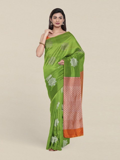 

Pothys Woven Design Zari Pure Silk Saree, Green