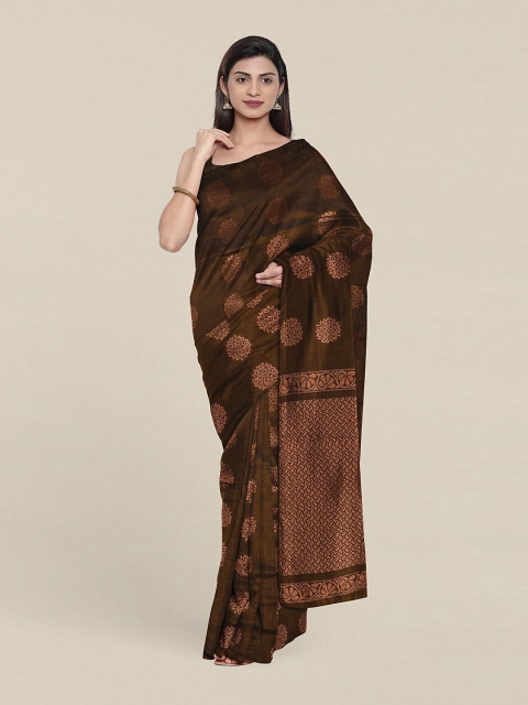 

Pothys Woven Design Zari Pure Silk Saree, Brown