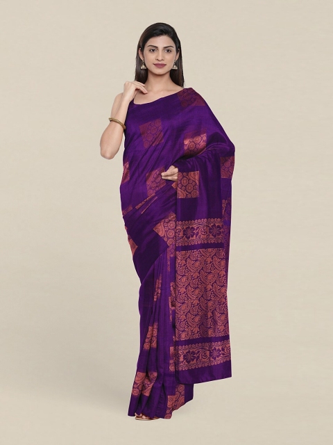 

Pothys Woven Design Zari Pure Silk Saree, Violet