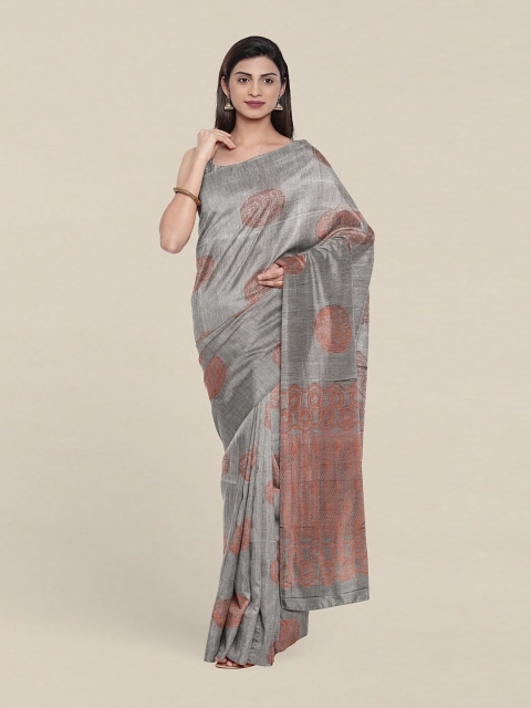 

Pothys Woven Design Zari Pure Silk Saree, Grey