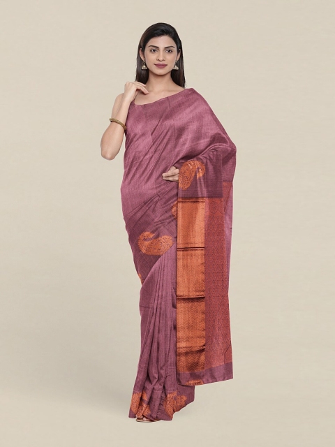 

Pothys Ethnic Motifs Zari Pure Silk Saree With Blouse Piece, Mauve