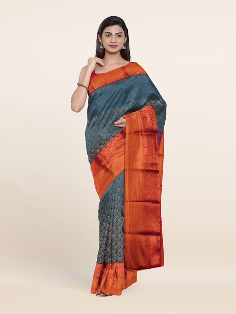 

Pothys Ethnic Motifs Zari Pure Silk Saree, Blue