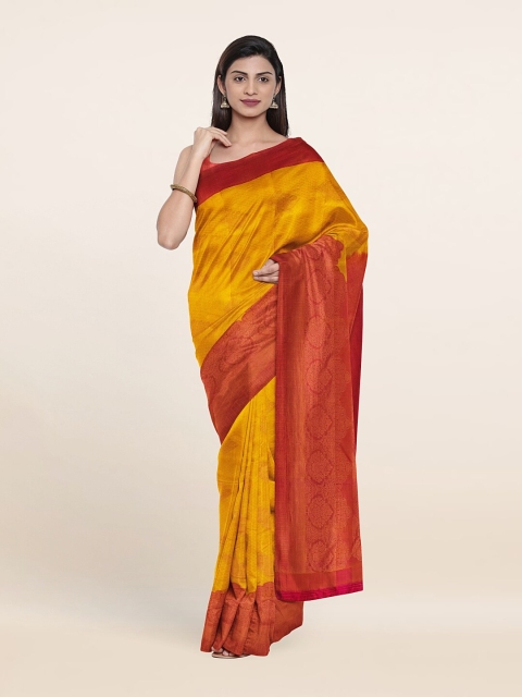 

Pothys Woven Design Zari Pure Silk Kanjeevaram Saree, Yellow