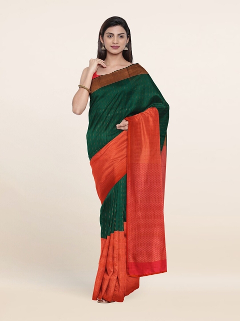 

Pothys Woven Design Zari Pure Silk Kanjeevaram Saree, Green