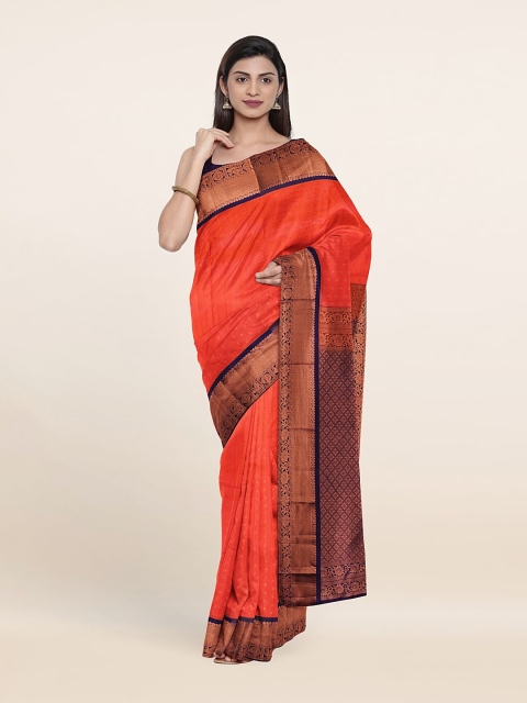 

Pothys Woven Design Zari Pure Silk Kanjeevaram Saree, Pink