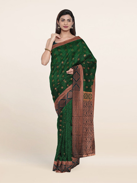 

Pothys Ethnic Motifs Zari Pure Silk Saree, Green