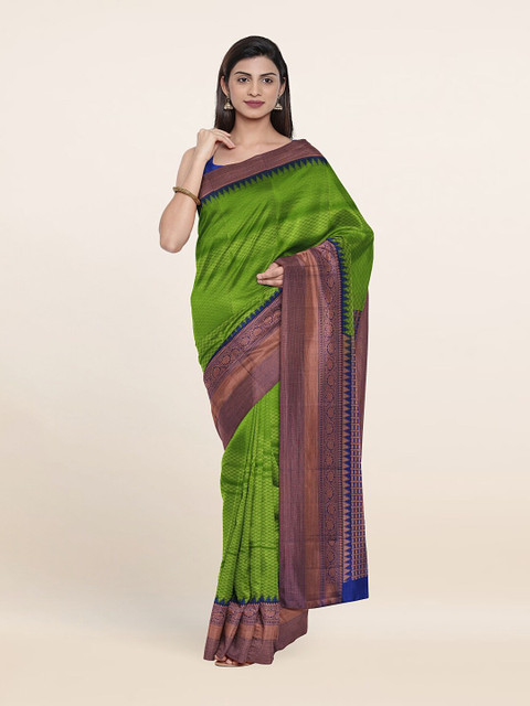 

Pothys Green & Blue Woven Design Zari Pure Silk Saree