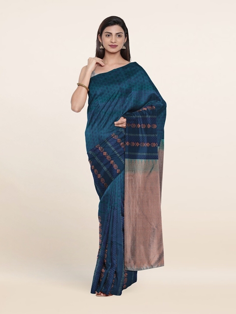 

Pothys Floral Zari Pure Silk Saree, Blue
