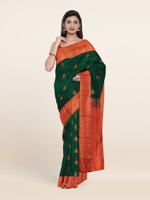 

Pothys Green & Red Woven Design Zari Pure Silk Kanjeevaram Saree