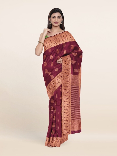 

Pothys Woven Design Zari Pure Silk Kanjeevaram Saree, Maroon