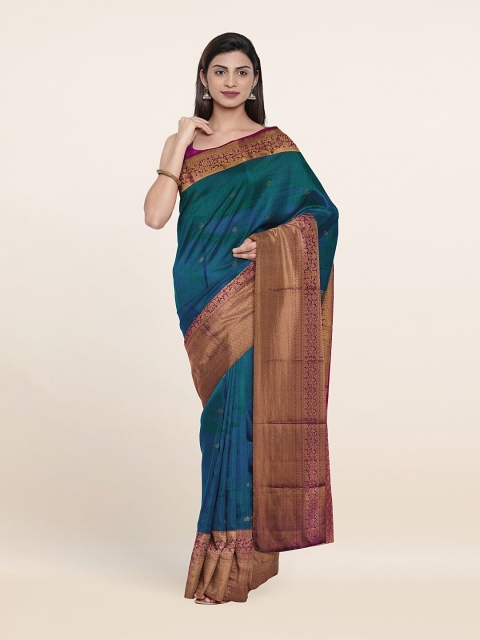 

Pothys Woven Design Zari Pure Silk Kanjeevaram Saree, Blue