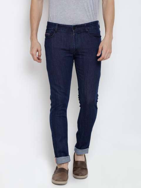 

John Players Men Navy Blue Skinny Fit Low-Rise Clean Look Stretchable Jeans