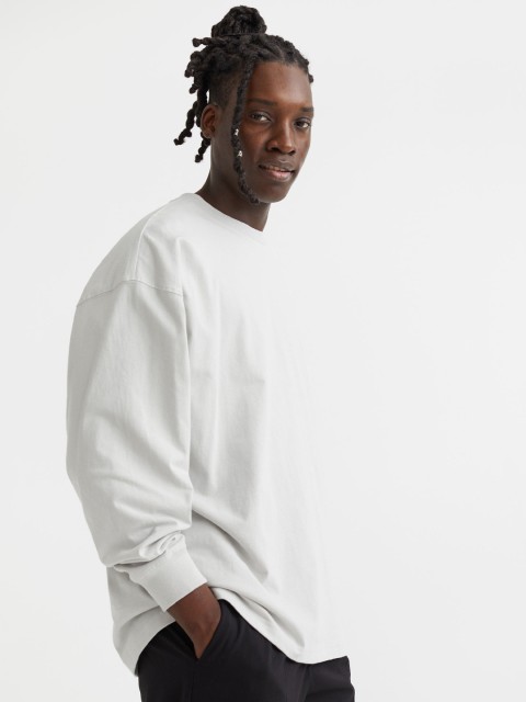 

H&M Men Oversized Fit Cotton top, Grey
