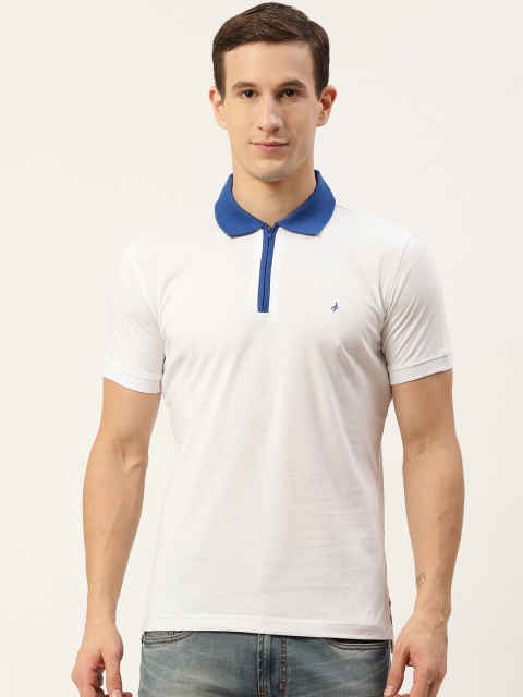 

John Players Men White Slim Fit Solid Polo Collar T-shirt