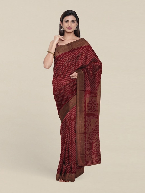 

Pothys Floral Printed Saree, Maroon