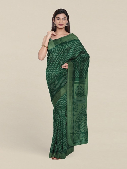 

Pothys Floral Print Saree, Green