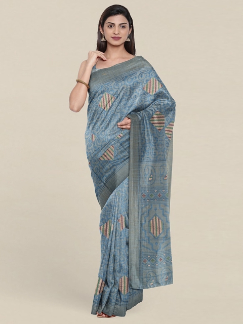 

Pothys Woven Design Cotton Blend Saree With Blouse Piece, Blue