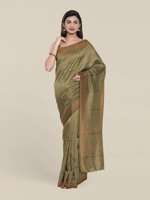 

Pothys Woven Design Cotton Blend Saree, Green
