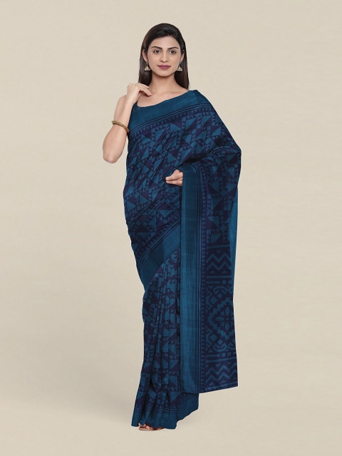 

Pothys Geometric Printed Saree, Blue