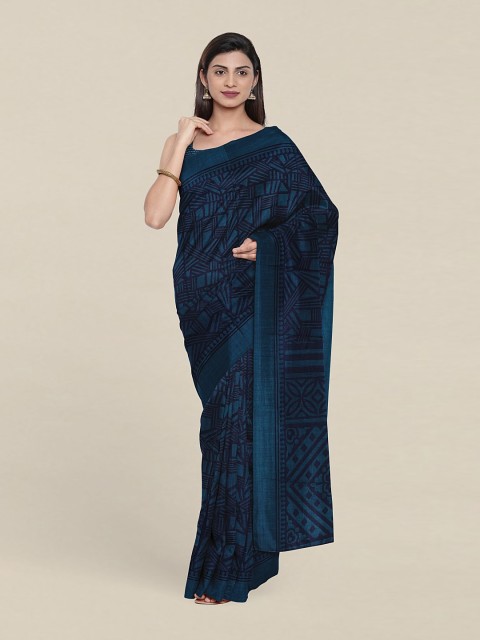 

Pothys Geometric Printed Saree, Blue