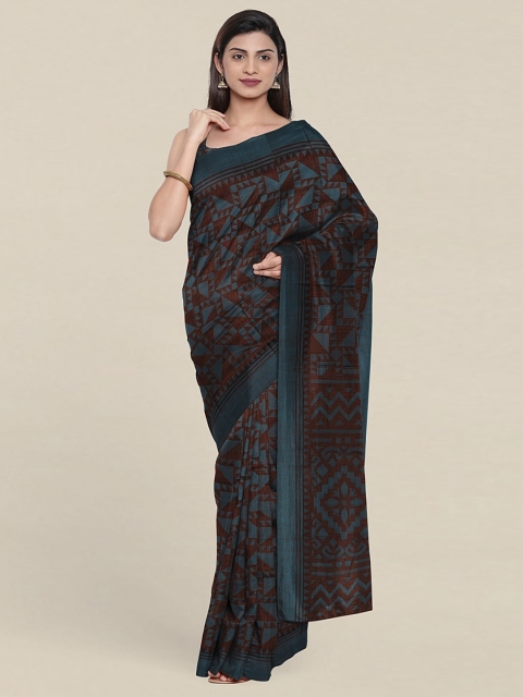 

Pothys Geometric Printed Saree, Brown