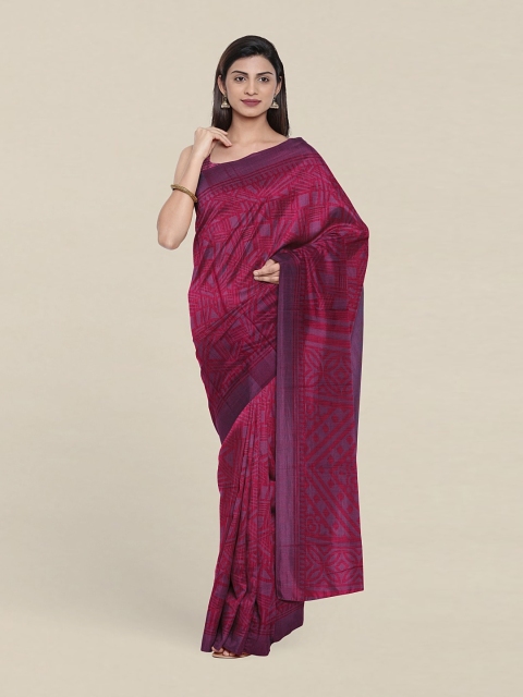 

Pothys Geometric Printed Saree, Pink