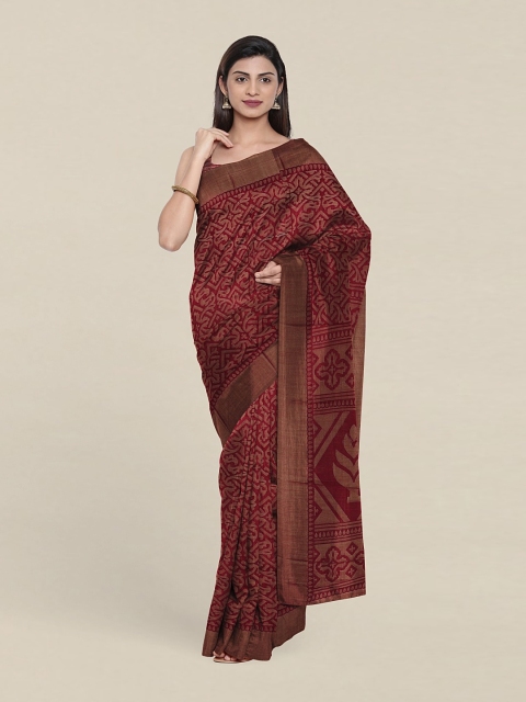 

Pothys Floral Printed Saree, Maroon