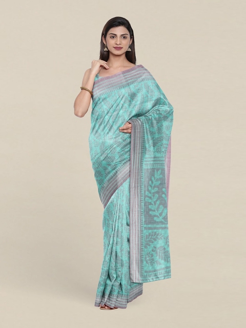

Pothys Floral Printed Saree, Sea green