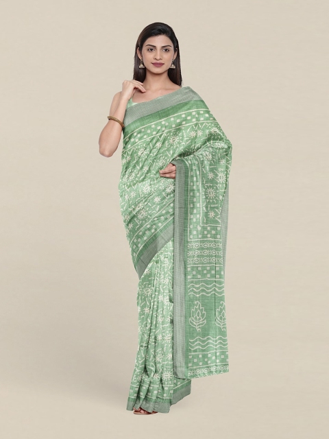 

Pothys Cotton Blend Saree, Green