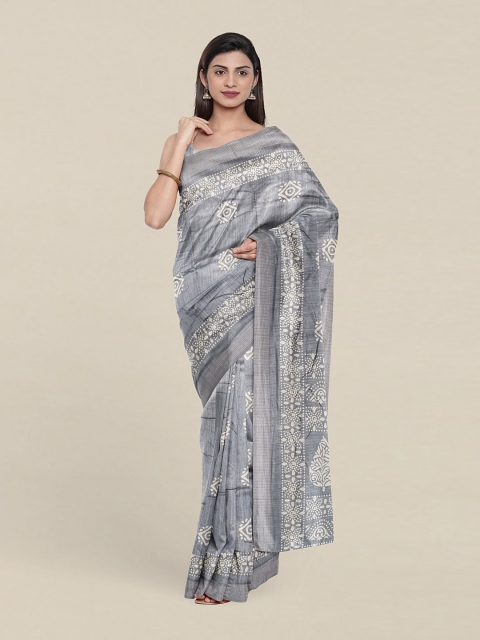 

Pothys Cotton Blend Saree, Grey