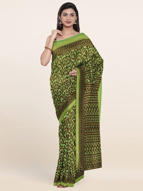 

Pothys Green & Maroon Floral Saree