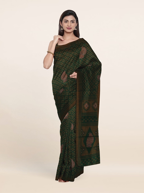 

Pothys Green & Red Floral Saree