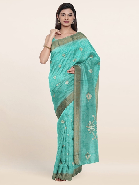 

Pothys Cotton Blend Ethnic Motifs Saree, Blue