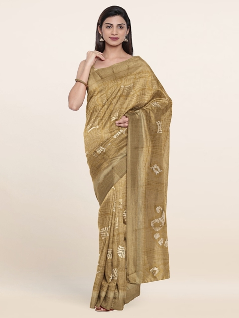 

Pothys Cotton Blend Paisley Saree, Gold