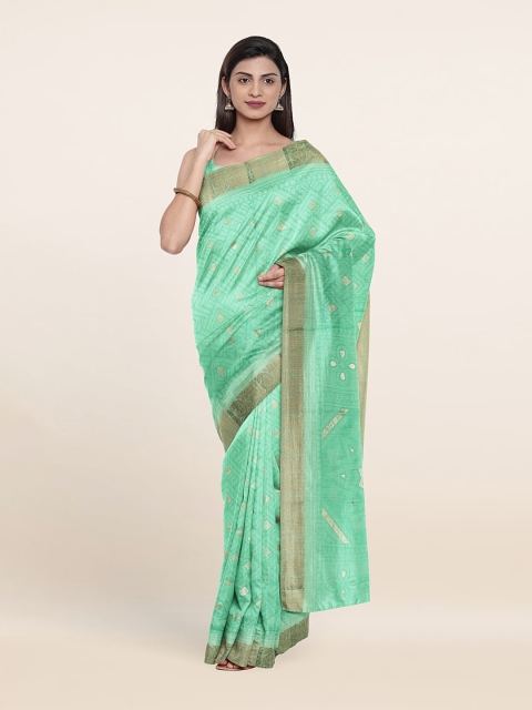 

Pothys Cotton Blend Zari Saree, Green