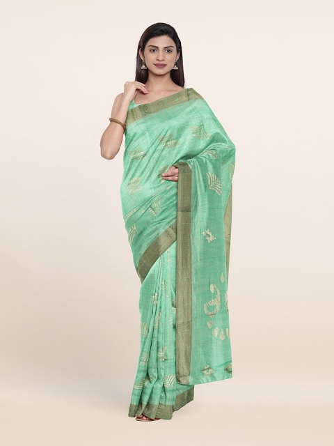 

Pothys Floral Zari Saree, Green