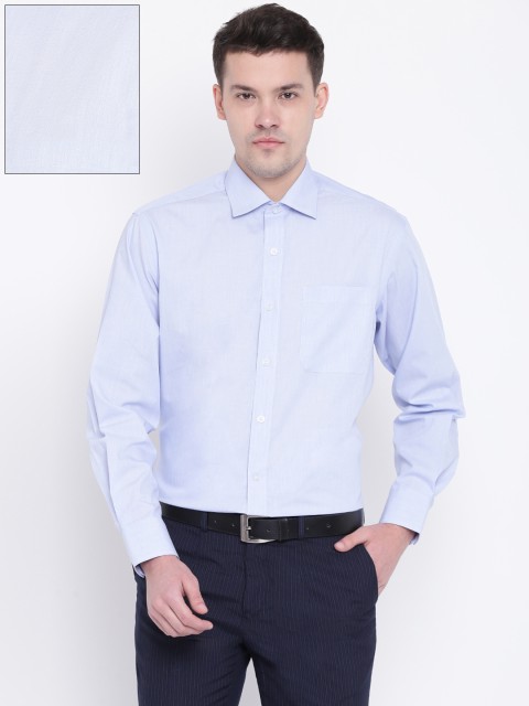 

John Players Men Blue Solid Formal Shirt