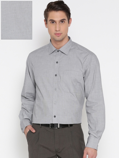 

John Players Men Grey Solid Formal Shirt